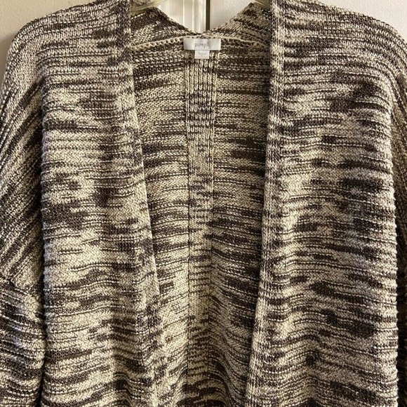 J Jill pure Jill Knit Open-Front Cardigan marled Large - Picture 5 of 8